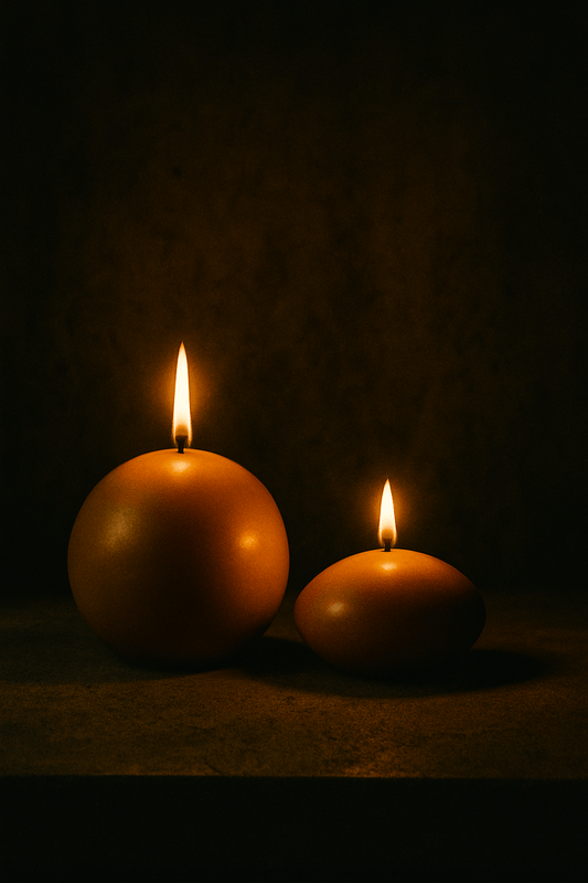 Ball & Ellipse Pure Beeswax Candle Set - Handcrafted British Artisan Candles