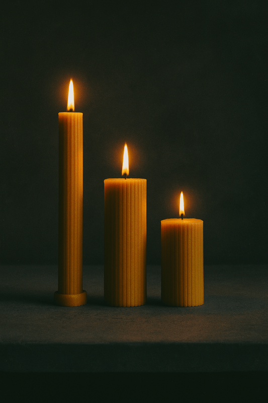 Artisan Beeswax Pillar Candles - Handcrafted Cylinder Collection