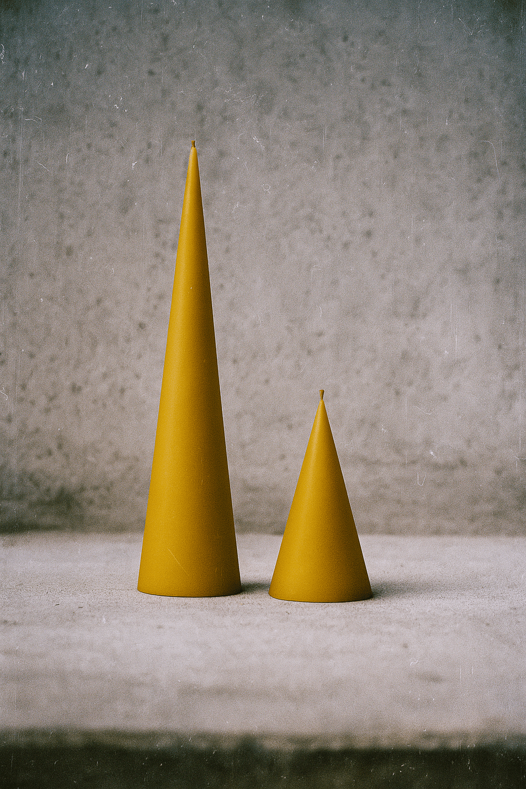 Double Cone Pure Beeswax Pillar Candles - Handcrafted British Set