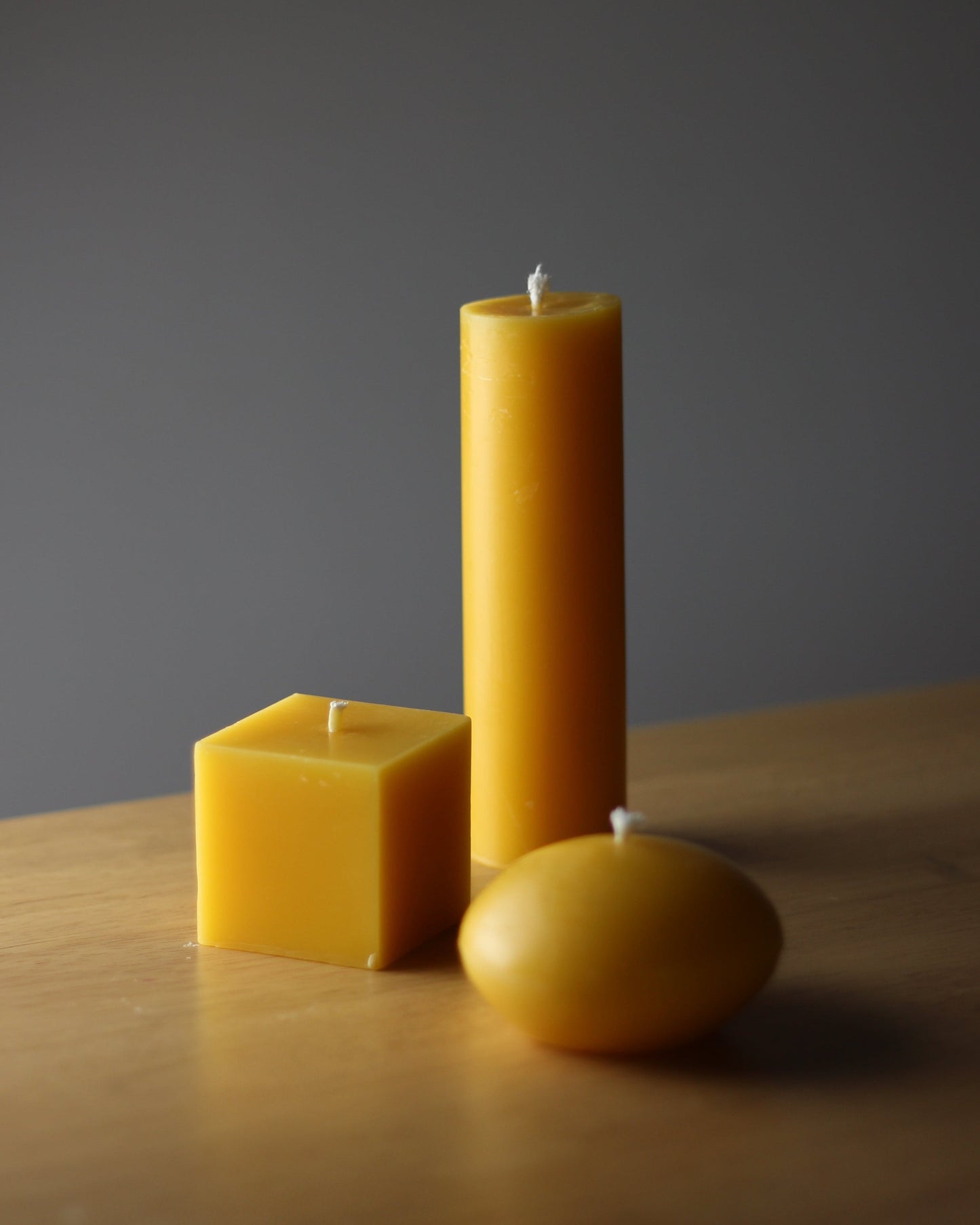 Beeswax Candles Set - Geometric Pillar Candles UK Made | Fudge & Friends