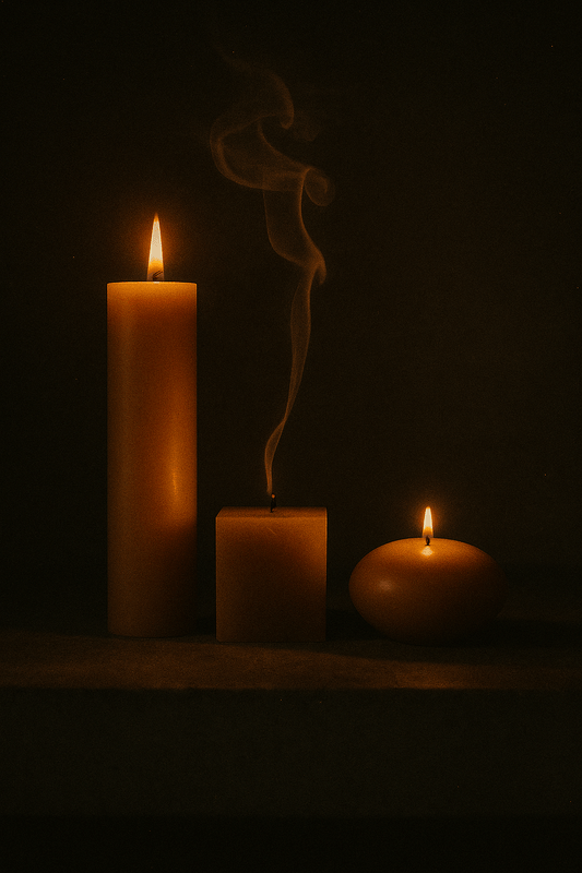 Beeswax Candles Set - Geometric Pillar Candles UK Made | Fudge & Friends