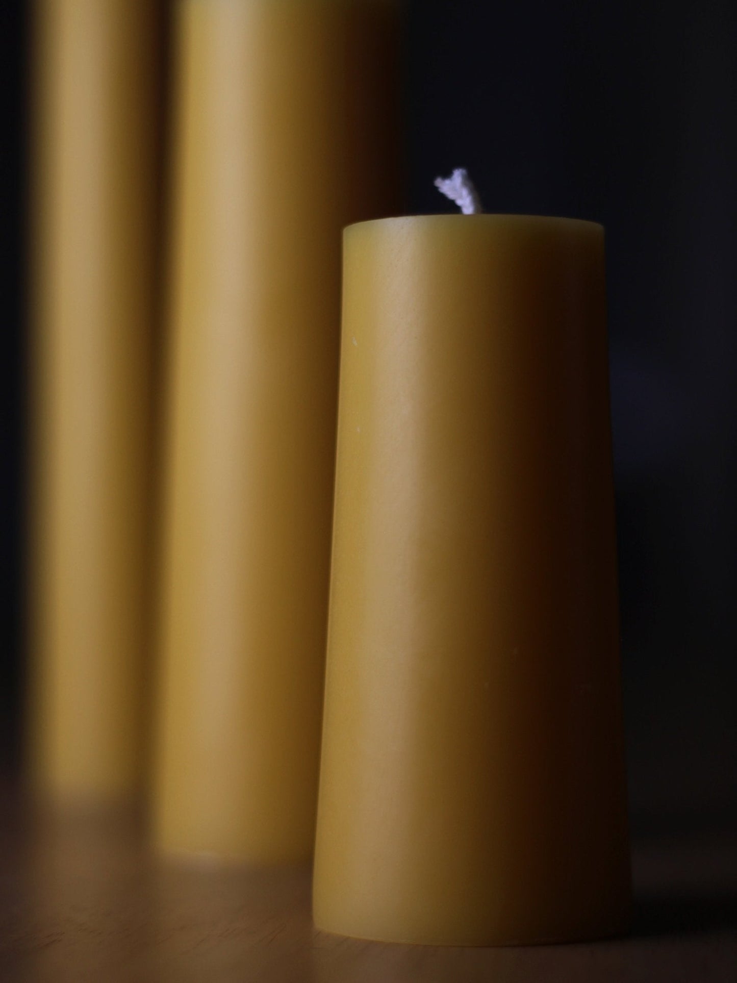 Artisan Beeswax Pillar Candles - Handcrafted British Trio Set