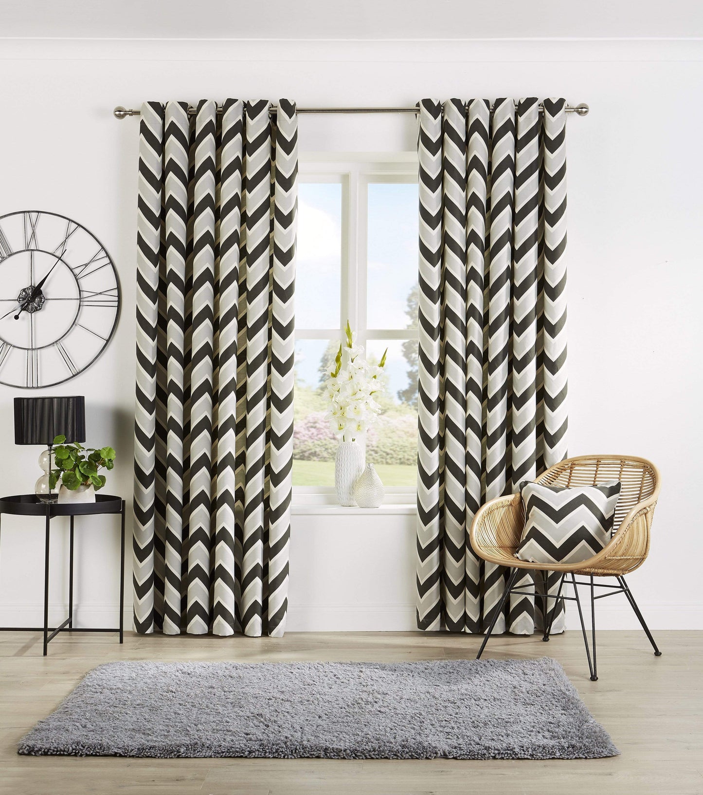 Chevron Pattern Curtains with Matching Cushion Covers Luxurious High-Quality Polyester Cotton Blend for Living Room and Bedroom Multiple Sizes OEKO-TEX Certified by OLIVIA ROCCO