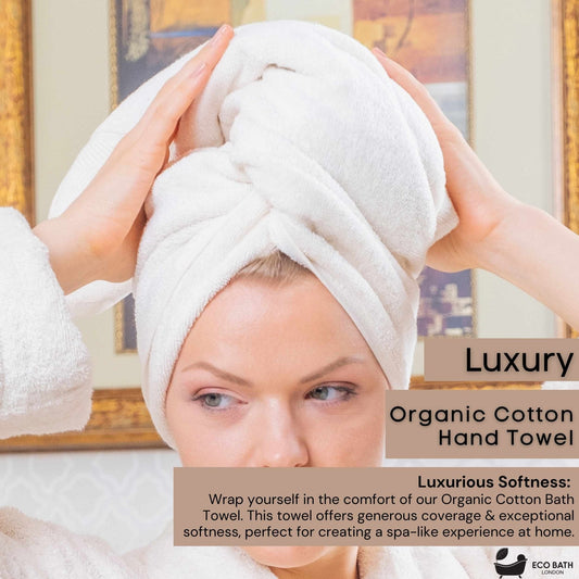 Eco Bath London Organic Cotton Hand Towel - 50x100cm