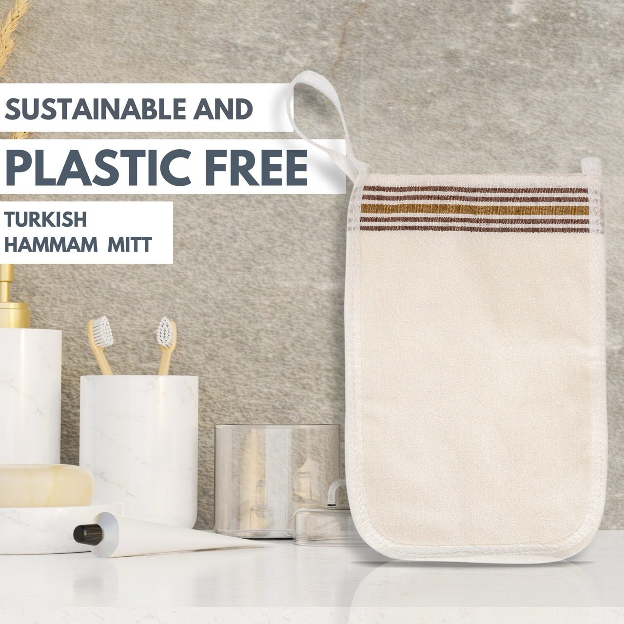 Eco Bath London Turkish Bath Mitt Fine Texture - Skin Exfoliating Glove