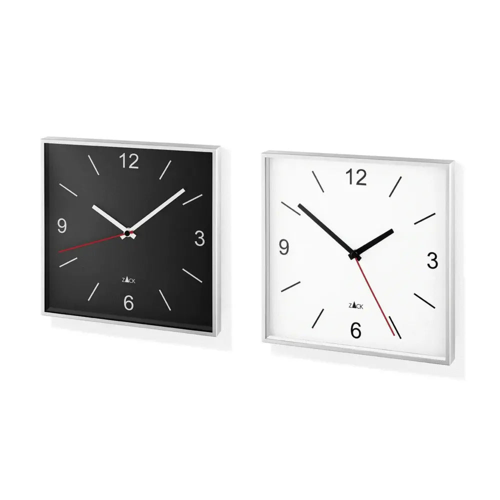 Zack Sillar Premium Brushed Steel Square Wall Clock - German Precision Quartz Movement | Silent Designer Timepiece