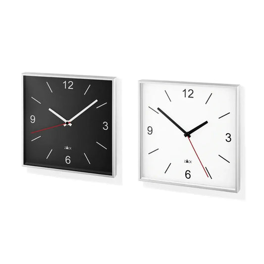 Zack Sillar Premium Brushed Steel Square Wall Clock - German Precision Quartz Movement | Silent Designer Timepiece