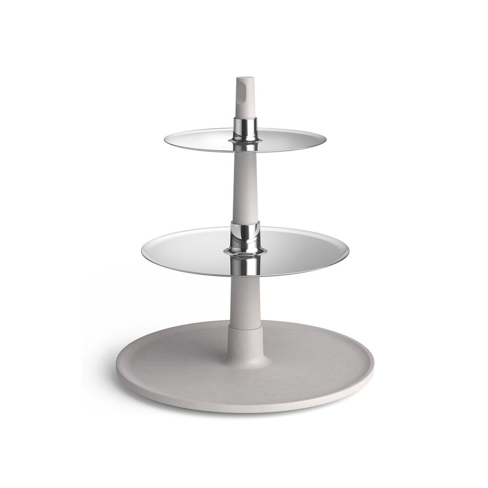 🍰 Zack Patore Premium Stainless Steel & Concrete Étagère - 3-Tier Display Stand