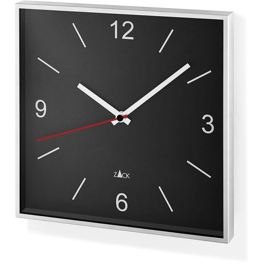 Zack Sillar Premium Brushed Steel Square Wall Clock - German Precision Quartz Movement | Silent Designer Timepiece