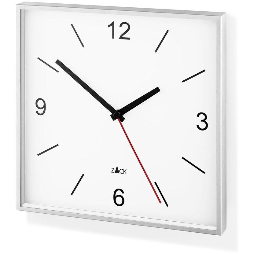 Zack Sillar Premium Brushed Steel Square Wall Clock - German Precision Quartz Movement | Silent Designer Timepiece