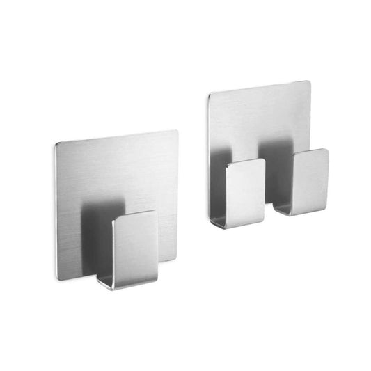 Zack Appeso Self-Adhesive Towel Hook - Brushed Stainless Steel No-Drill