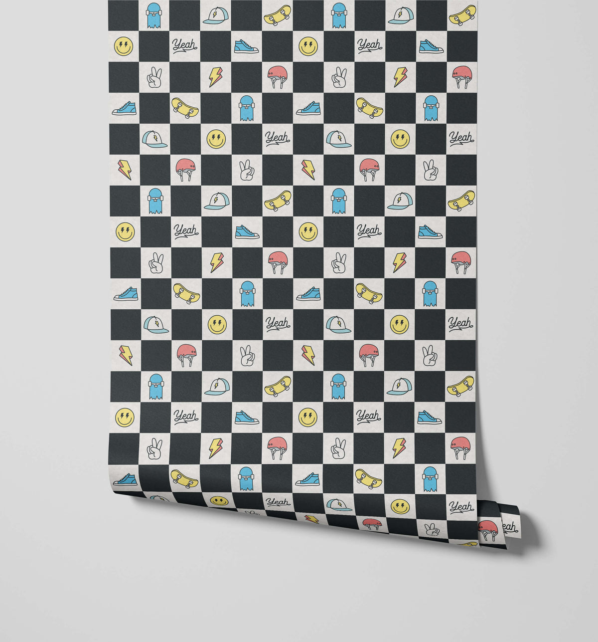 Bobbi Beck Kickflip Skate Checkerboard Wallpaper