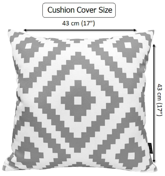 Nairobi Silver Waterproof Outdoor Cushions 17x17 Inches Weather Resistant Durable Polyester Garden Patio by OLIVIA ROCCO