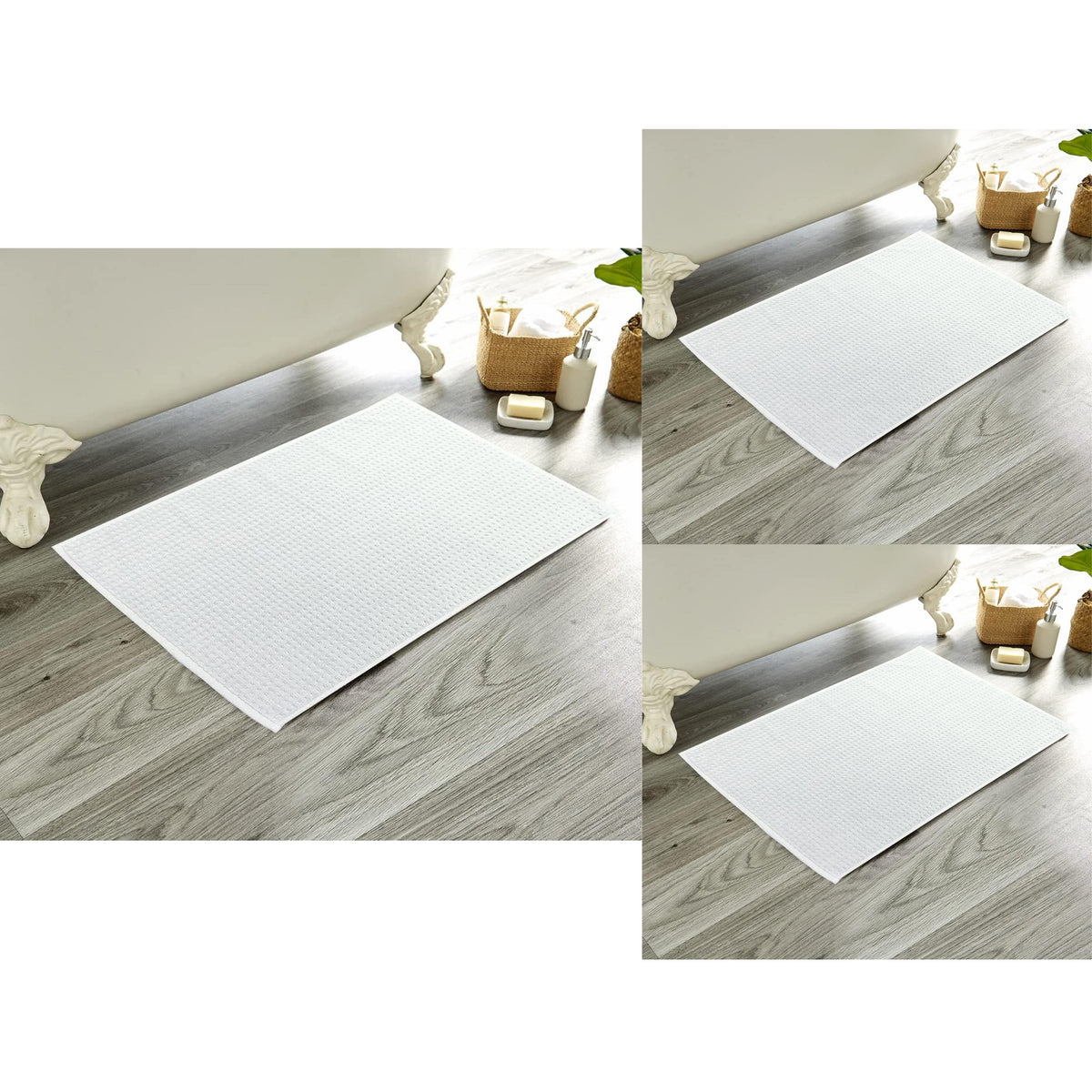 Olivia Rocco Cotton Pile Bath Mat Set of 3 – 50 x 80 cm