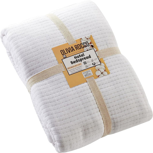 Olivia Rocco Hotel Collection Quilted Cotton Bedspread 240 x 260 cm