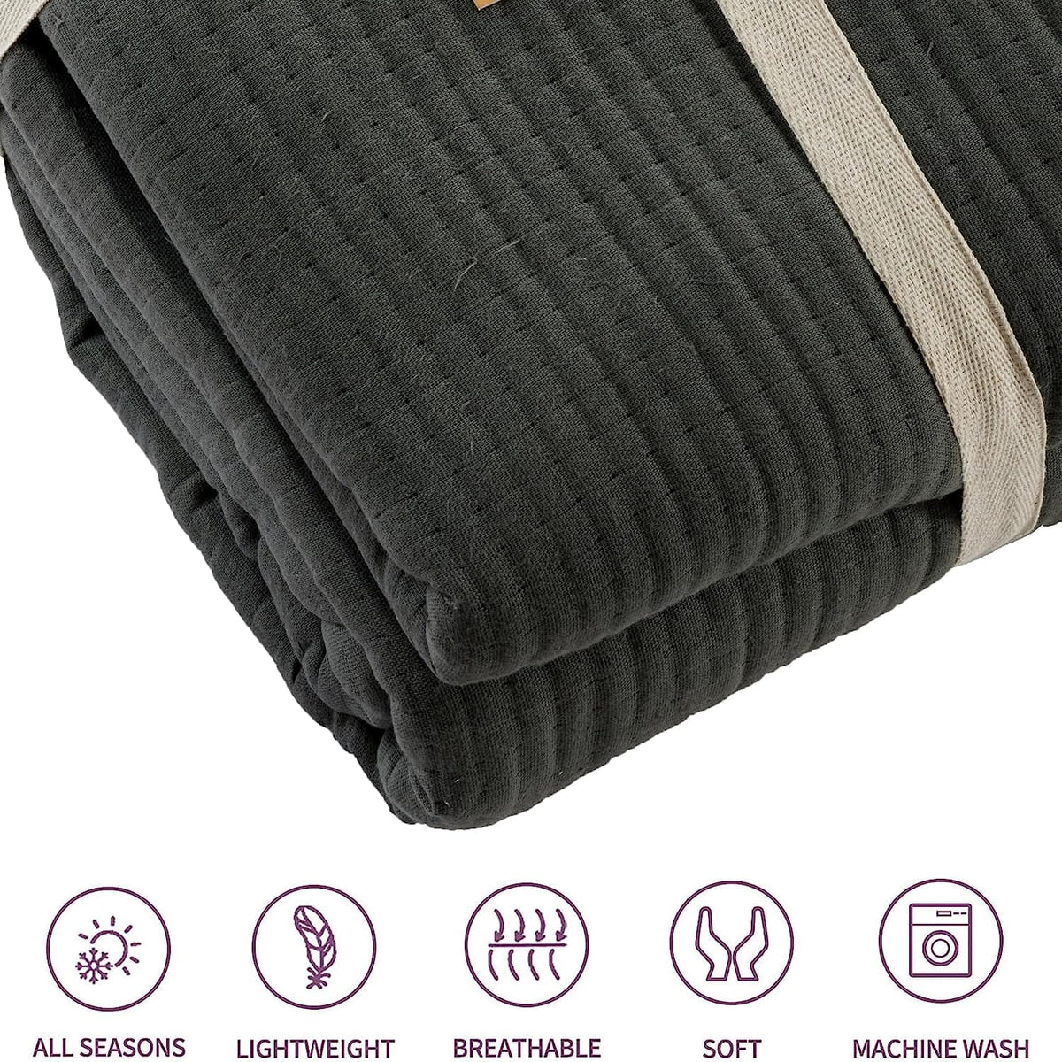 Olivia Rocco Hotel Collection Quilted Cotton Bedspread 240 x 260 cm