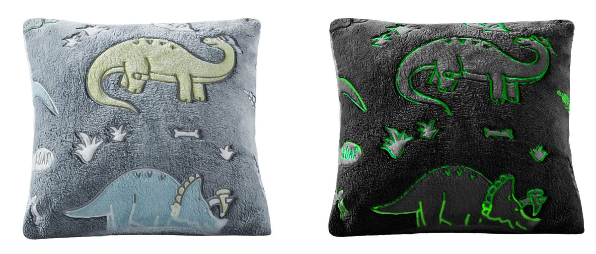 Olivia Rocco Kids Dinosaur Glow in the Dark Teddy Fleece Duvet Cover Set