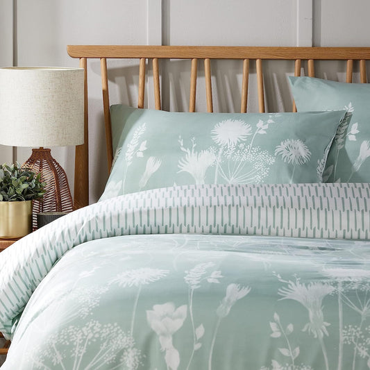 Olivia Rocco Meadow Sage Green Reversible Quilted Duvet Cover Set