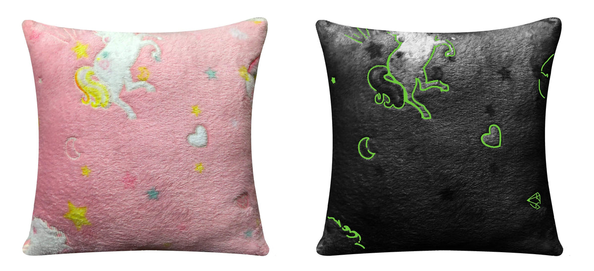 Olivia Rocco Kids Rainbow Unicorn Glow in the Dark Teddy Fleece Duvet Cover Set