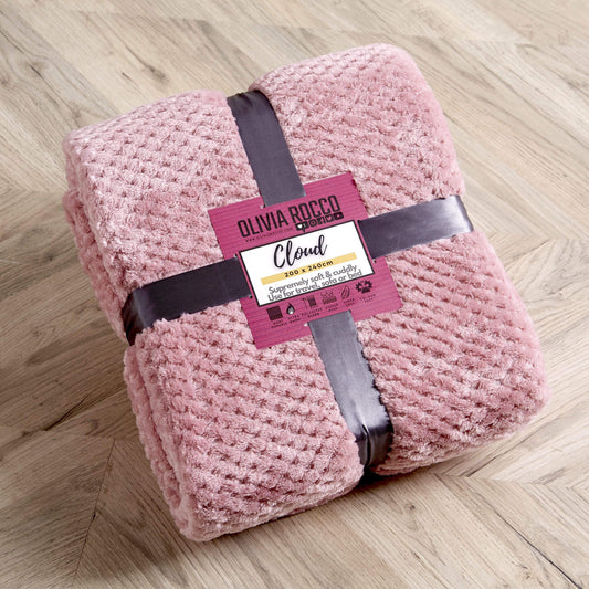 Olivia Rocco Cloud Honeycomb Oversized Fleece Throw
