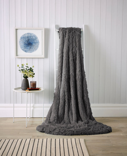 Olivia Rocco Snuggle & Cuddle Oversized Faux Fur Fleece Throw & Cushion Cover