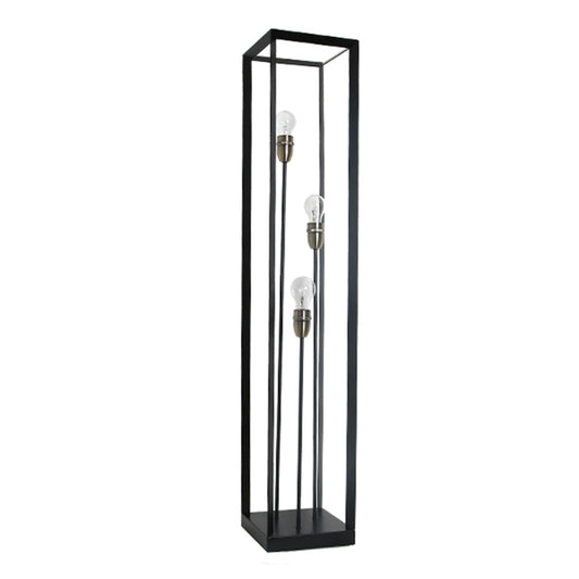 Pagazzi Sully 3 Light Caged Floor Lamp Matt Black 120 cm