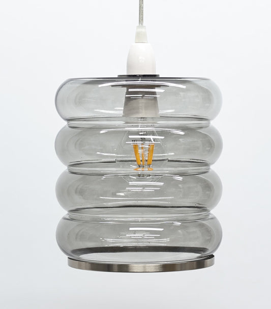 Pagazzi Cassia Smoked Glass Easy-Fit Pendant Shade 19 cm