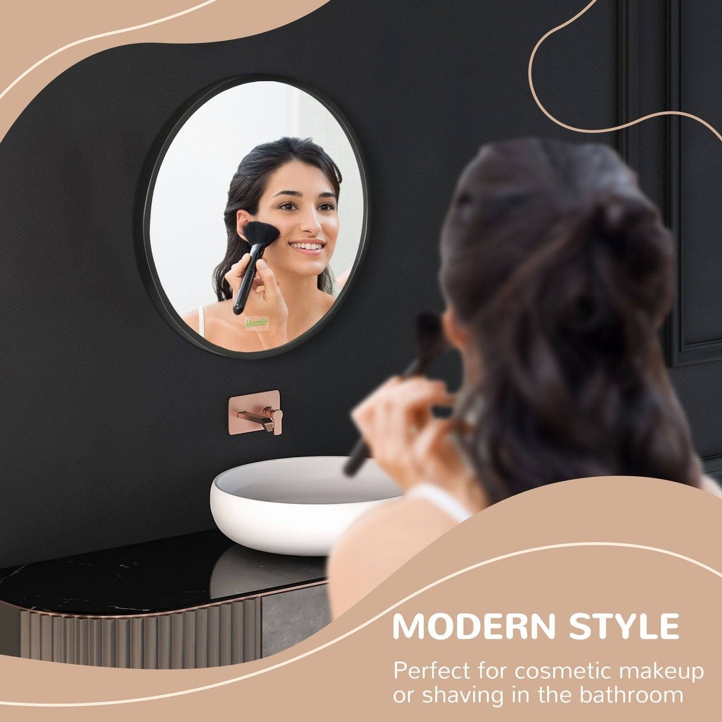🪞 Kleankin Round Bathroom Mirror ✨ Modern Wall Mount Design