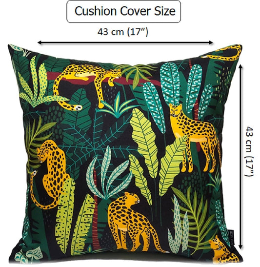 Safari Outdoor Waterproof Cushions 43x43cm Premium Comfort Durable Hollow-Fibre Filled Water-Resistant Stylish Decor for Patio Garden Beach Travel by OLIVIA ROCCO