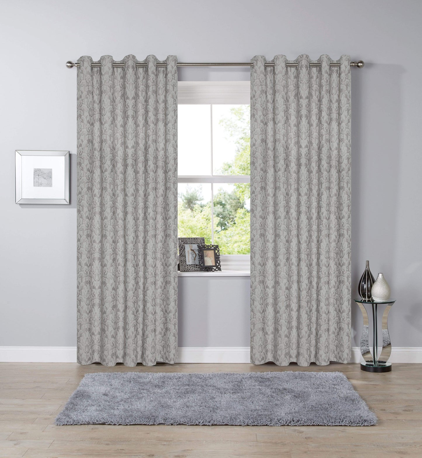 Savoy Hand Woven Jacquard Curtains Luxurious Cotton Blend Eyelet Ring Top OEKO-TEX Certified Bedroom Living Room Panels Multiple Colours by OLIVIA ROCCO