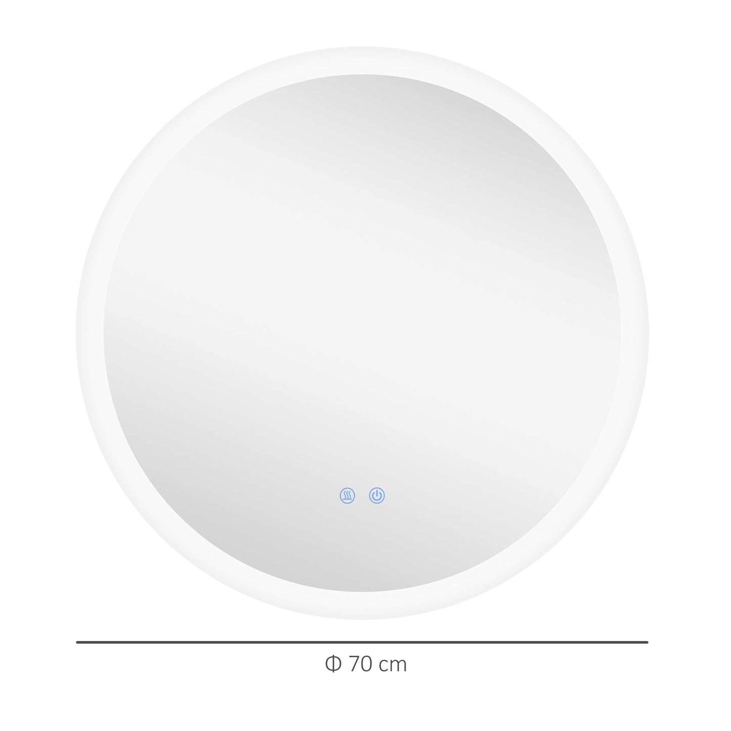 🪞 Kleankin Round LED Bathroom Mirror ✨ Illuminated Wall Mount with Bright Lighting