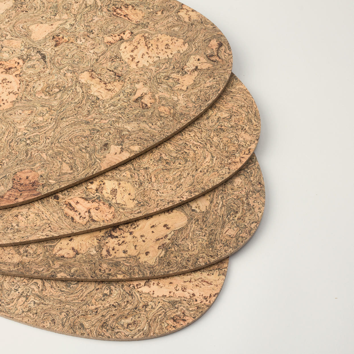 Black Twist Cork Placemats | Pebble Shape | Made in Portugal