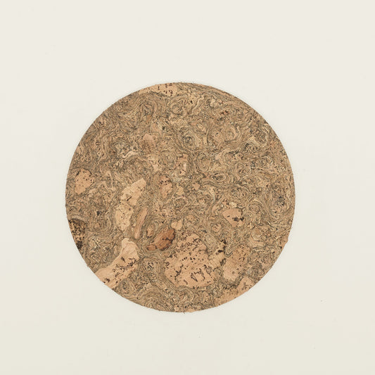 Black Twist Cork Placemats | Round | Set of 8 | Made in Portugal