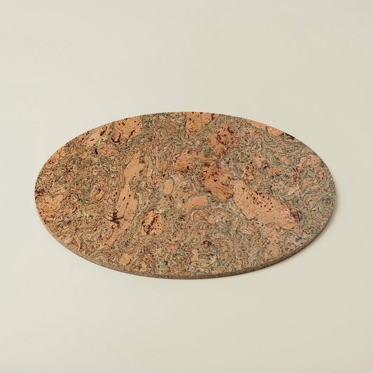 Twist Green Round Cork Placemats | Sets of 4, 6 or 8