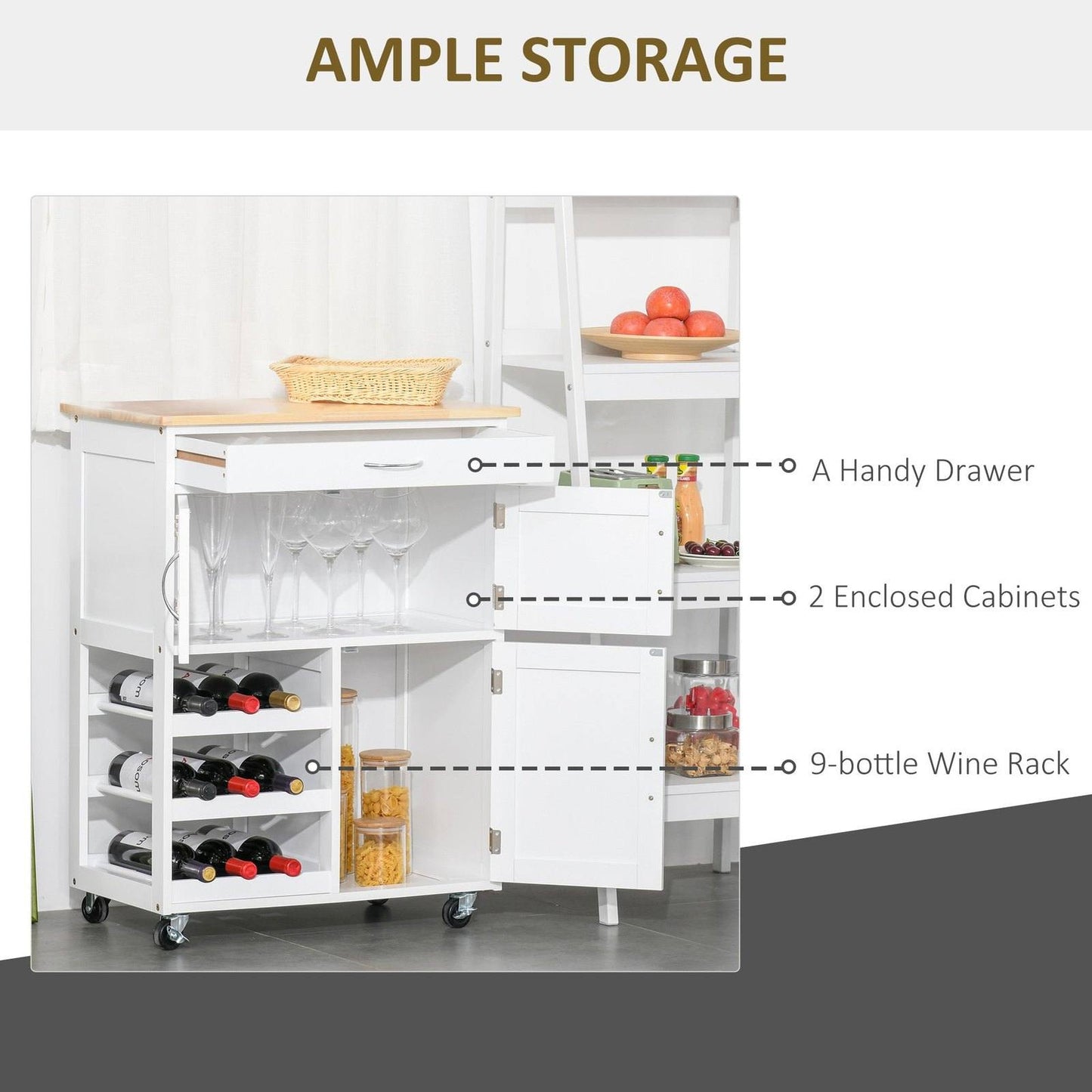 🍽️ Modern Kitchen Trolley - Premium Mobile Storage Cart ✨