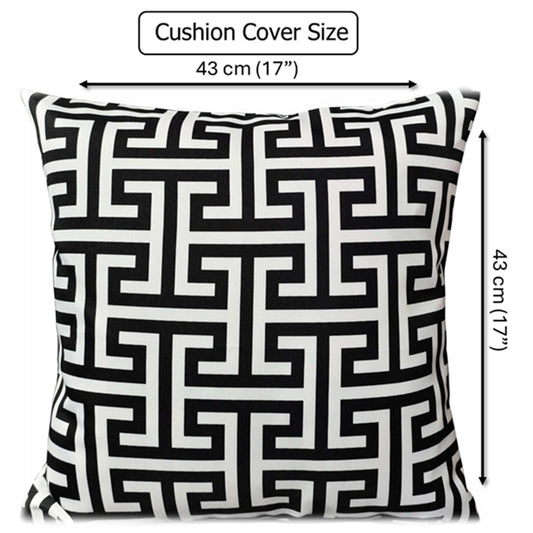 Waterproof Breathable Milano Black Hollowfibre Filled Cushions 43x43cm for Outdoor Garden Bench Sofa or Indoor Use by OLIVIA ROCCO
