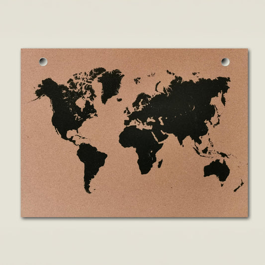World Map Cork Notice Board | 60 x 40cm