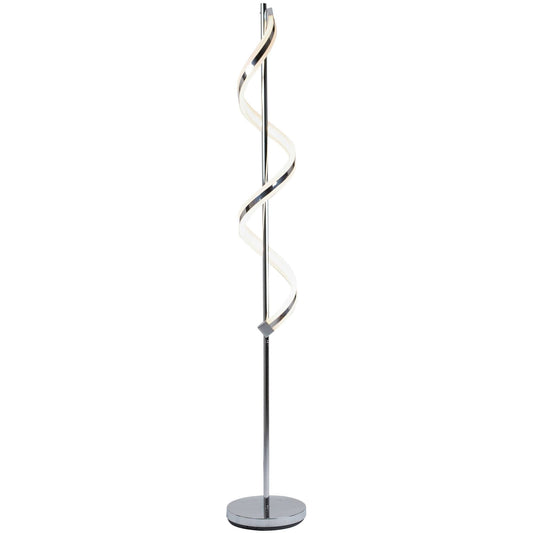 Pagazzi Indie LED Twist Floor Lamp Polished Chrome 160 cm
