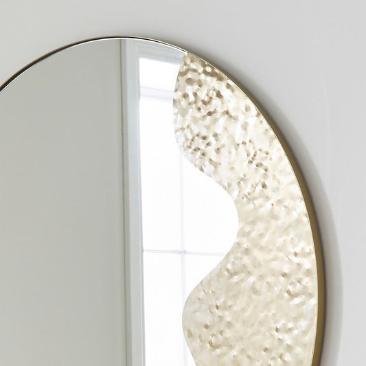 Pagazzi Ripple Antique Brass Round Wall Mirror 91.5 cm