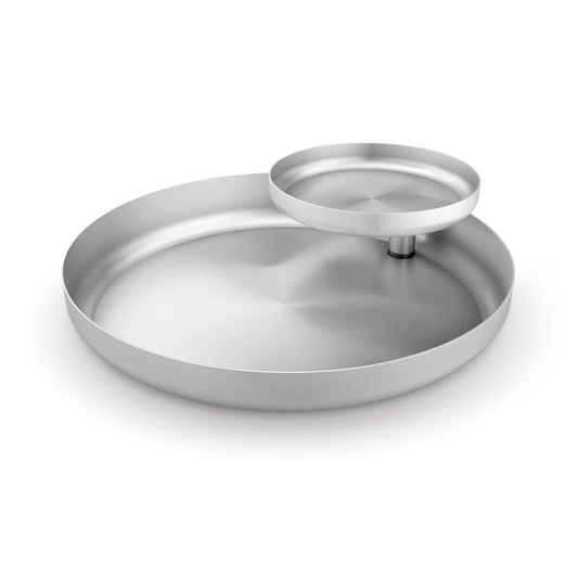 Zack Tweo Premium Brushed Stainless Steel Two-Tier Bowl - 1.162kg