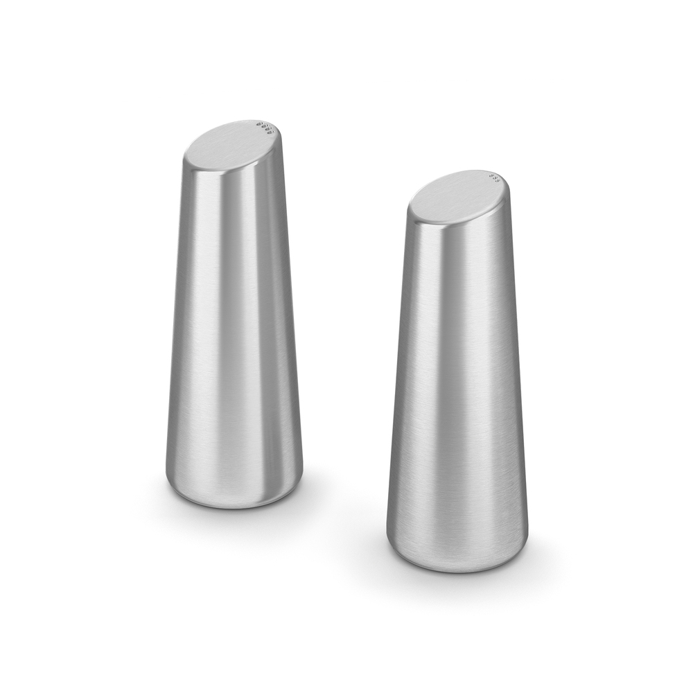 Zack Acio Brushed Stainless Steel Salt and Pepper Shaker Set - Premium German Design