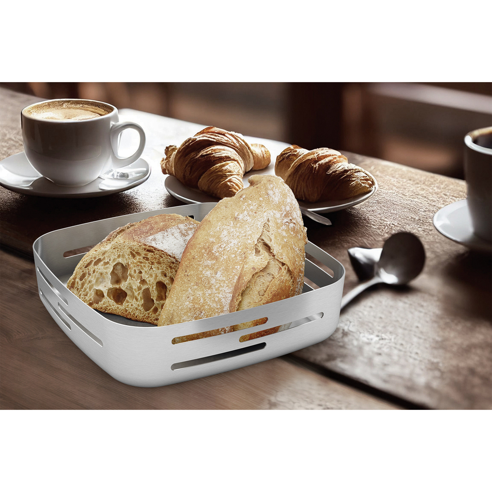 Zack Panore Brushed Stainless Steel Bread Basket 30660