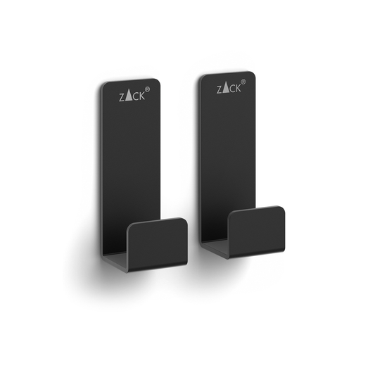 🪝 Zack Potes Premium Black Stainless Steel Towel Hook Set (2 Pack) - 3M Adhesive No Drilling 🏠