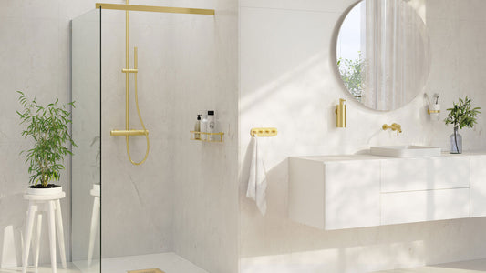 Luxury bathroom with brushed brass fittings