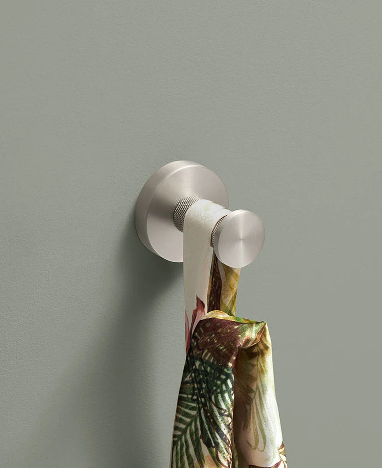 Wall-mounted brushed stainless steel towel hook — bathroom hook for towels and robes