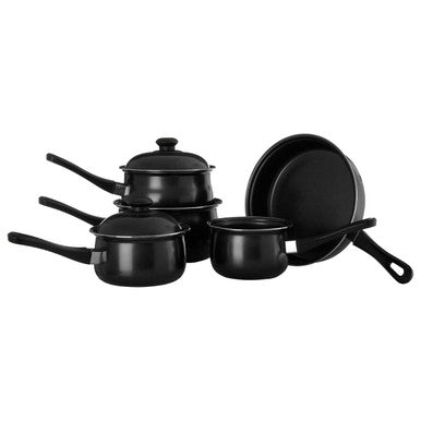 Viggo 5-Piece Black Non-Stick Carbon Steel Cookware Set