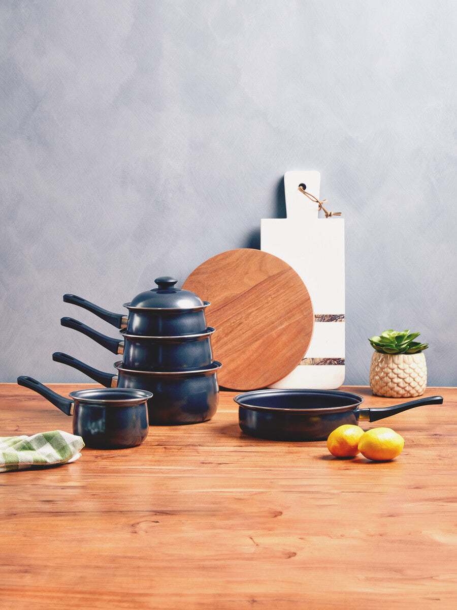 Viggo 5-Piece Black Non-Stick Carbon Steel Cookware Set
