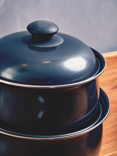 Viggo 5-Piece Black Non-Stick Carbon Steel Cookware Set