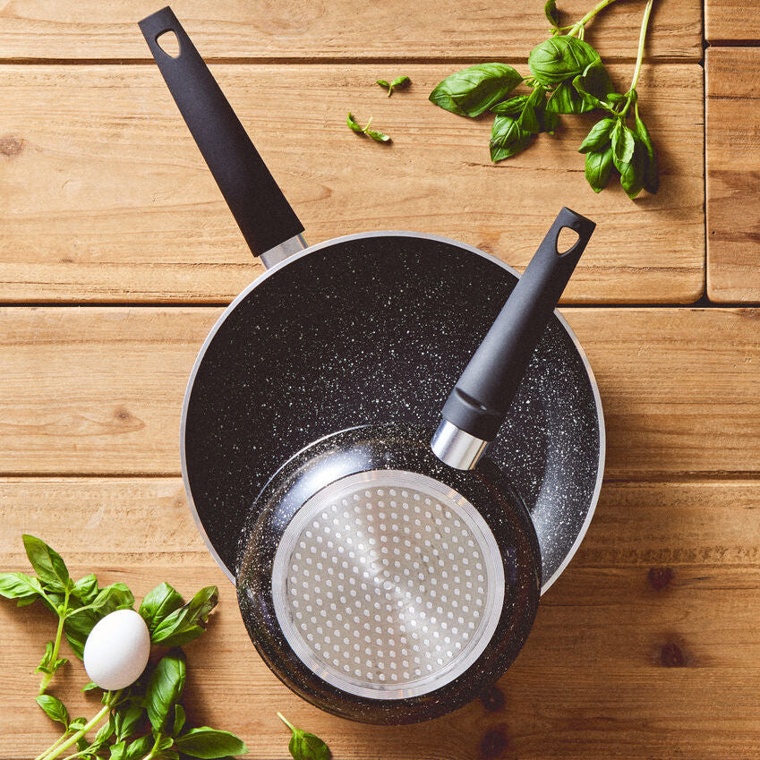 Stoneflam 20cm Black Marble Non-Stick Frying Pan
