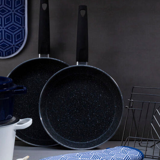 Stoneflam 24cm Black Marble Non-Stick Frying Pan